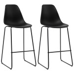 vidaXL Set mobilier de bar, 3 piese, negru, plastic vidaXL Set mobilier de bar, 3 piese, negru, plastic