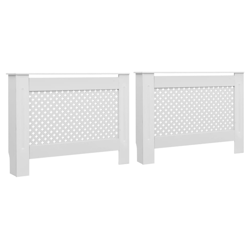 vidaXL Măști de calorifer, 2 buc., alb, 112 x 19 x 81,5 cm, MDF