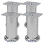 vidaXL Picioare de canapea rotunde, 8 buc., 120 mm, crom vidaXL Picioare de canapea rotunde, 8 buc., 120 mm, crom