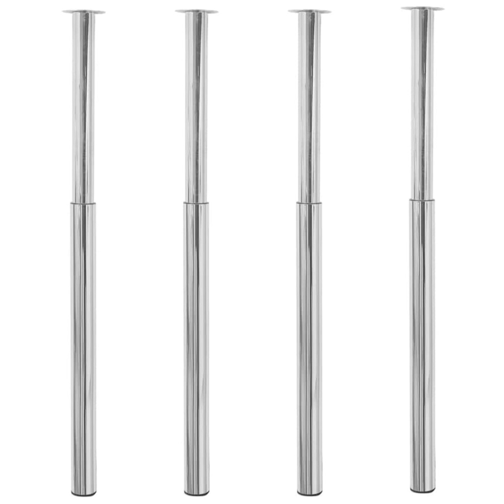 vidaXL Picioare de masă telescopice, 4 buc., crom, 710 mm-1100 mm