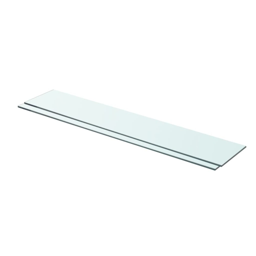 vidaXL Rafturi, 2 buc., 80 x 15 cm, panouri sticlă transparentă