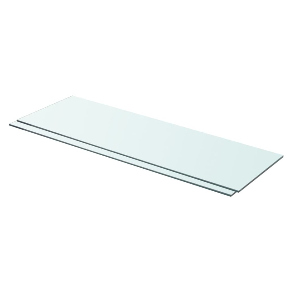 vidaXL Rafturi, 2 buc., 80 x 25 cm, panouri sticlă transparentă