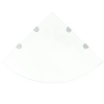 vidaXL Rafturi de colț cu suporturi de crom, 2 buc., 45x45 cm, sticlă