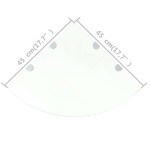 vidaXL Rafturi de colț cu suporturi de crom, 2 buc., 45x45 cm, sticlă