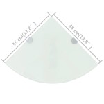 vidaXL Rafturi de colț cu suporturi de crom, 2 buc., 35x35 cm, sticlă