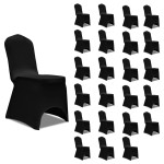 vidaXL Huse de scaun elastice, 24 buc., negru vidaXL Huse de scaun elastice, 24 buc., negru