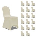vidaXL Huse elastice pentru scaun, 18 buc., crem vidaXL Huse elastice pentru scaun, 18 buc., crem