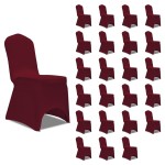 vidaXL Huse de scaun elastice, 24 buc., vișiniu vidaXL Huse de scaun elastice, 24 buc., vișiniu
