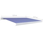 vidaXL Copertină motorizată tip casetă, albastru și alb, 350 x 250 cm vidaXL Copertină motorizată tip casetă, albastru și alb, 350 x 250 cm