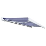 vidaXL Copertină motorizată tip casetă, albastru și alb, 500 x 300 cm vidaXL Copertină motorizată tip casetă, albastru și alb, 500 x 300 cm