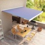 vidaXL Copertină manuală tip casetă, albastru și alb, 400 x 300 cm vidaXL Copertină manuală tip casetă, albastru și alb, 400 x 300 cm