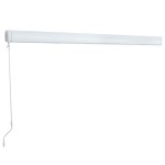 vidaXL Copertină manuală tip casetă, albastru și alb, 450 x 300 cm