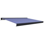 vidaXL Copertină motorizată tip casetă, albastru și alb, 350 x 250 cm vidaXL Copertină motorizată tip casetă, albastru și alb, 350 x 250 cm