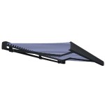 vidaXL Copertină motorizată tip casetă, albastru și alb, 350 x 250 cm vidaXL Copertină motorizată tip casetă, albastru și alb, 350 x 250 cm