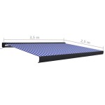 vidaXL Copertină motorizată tip casetă, albastru și alb, 350 x 250 cm vidaXL Copertină motorizată tip casetă, albastru și alb, 350 x 250 cm
