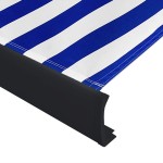 vidaXL Copertină motorizată tip casetă, albastru și alb, 450 x 300 cm