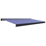 vidaXL Copertină motorizată tip casetă, albastru și alb, 500 x 300 cm vidaXL Copertină motorizată tip casetă, albastru și alb, 500 x 300 cm