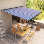 vidaXL Copertină motorizată tip casetă, albastru și alb, 500 x 300 cm vidaXL Copertină motorizată tip casetă, albastru și alb, 500 x 300 cm