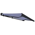 vidaXL Copertină motorizată tip casetă, albastru și alb, 500 x 300 cm vidaXL Copertină motorizată tip casetă, albastru și alb, 500 x 300 cm
