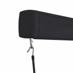 vidaXL Copertină manuală tip casetă, albastru și alb, 400 x 300 cm