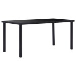 vidaXL Set mobilier de bucătărie, 9 piese, negru, piele ecologică vidaXL Set mobilier de bucătărie, 9 piese, negru, piele ecologică