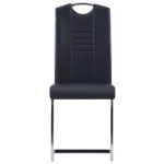 vidaXL Set mobilier de bucătărie, 9 piese, negru, piele ecologică vidaXL Set mobilier de bucătărie, 9 piese, negru, piele ecologică