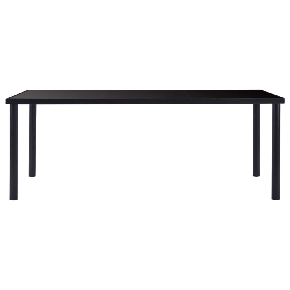 vidaXL Set mobilier de bucătărie, 9 piese, negru, piele ecologică