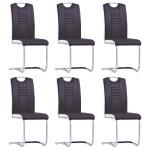 vidaXL Set mobilier de bucătărie, 11 piese, maro, piele ecologică vidaXL Set mobilier de bucătărie, 11 piese, maro, piele ecologică