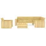 vidaXL Set mobilier de grădină, 3 piese, lemn de pin tratat vidaXL Set mobilier de grădină, 3 piese, lemn de pin tratat