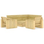 vidaXL Set mobilier de grădină, 4 piese, lemn de pin tratat vidaXL Set mobilier de grădină, 4 piese, lemn de pin tratat