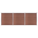 vidaXL Gard de grădină, maro, 526 x 186 cm, WPC vidaXL Gard de grădină, maro, 526 x 186 cm, WPC