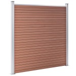 vidaXL Set panouri gard, 2 pătrate + 1 oblic, maro, 446x186 cm, WPC