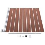 vidaXL Set panouri gard, 2 pătrate + 1 oblic, maro, 446x186 cm, WPC