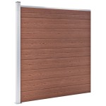 vidaXL Set panouri gard, 5 pătrate + 1 oblic, maro, 965 x 186 cm, WPC