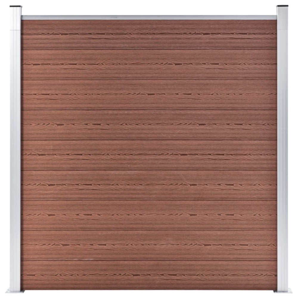 vidaXL Set panouri gard, 10 pătrate + 1 oblic, maro, 1830x186 cm, WPC