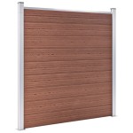 vidaXL Set panouri gard, 10 pătrate + 1 oblic, maro, 1830x186 cm, WPC