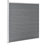 vidaXL Gard de grădină, gri, 699 x 186 cm, WPC vidaXL Gard de grădină, gri, 699 x 186 cm, WPC