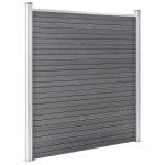 vidaXL Gard de grădină, gri, 699 x 186 cm, WPC vidaXL Gard de grădină, gri, 699 x 186 cm, WPC