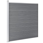 vidaXL Set panouri gard, 2 pătrate + 1 oblic, gri, 446 x 186 cm, WPC
