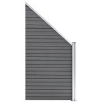 vidaXL Set panouri gard, 2 pătrate + 1 oblic, gri, 446 x 186 cm, WPC