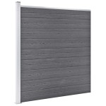 vidaXL Set panouri gard, 4 pătrate + 1 oblic, gri, 792 x 186 cm, WPC