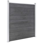 vidaXL Set panouri gard, 4 pătrate + 1 oblic, gri, 792 x 186 cm, WPC