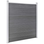 vidaXL Set panouri gard, 4 pătrate + 1 oblic, gri, 792 x 186 cm, WPC