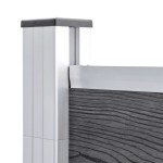 vidaXL Set panouri gard, 5 pătrate + 1 oblic, gri, 965 x 186 cm, WPC