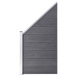 vidaXL Set panouri gard, 6 pătrate + 1 oblic, gri, 1138x186 cm, WPC