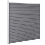 vidaXL Set panouri gard, 2 pătrate + 1 oblic, gri, 1484 x 186 cm, WPC