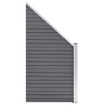 vidaXL Set panouri gard, 2 pătrate + 1 oblic, gri, 1484 x 186 cm, WPC