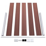 vidaXL Gard de grădină, maro, 353 x 106 cm, WPC vidaXL Gard de grădină, maro, 353 x 106 cm, WPC