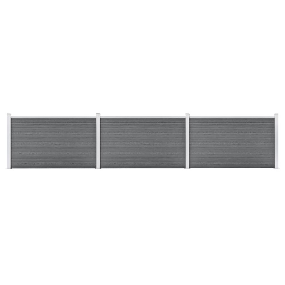 vidaXL Gard de grădină, gri, 526 x 106 cm, WPC