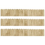 vidaXL Role de bordură, 3 buc., 120 cm, lemn de pin tratat
